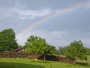 arc en ciel vu de la maison